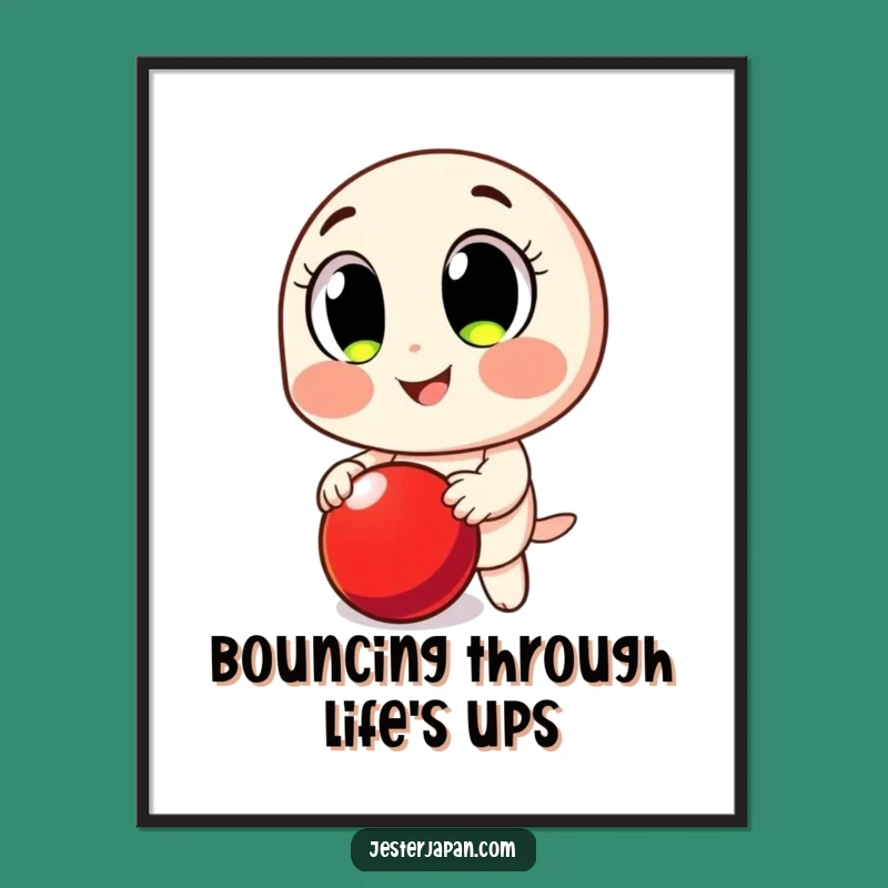 Funny Free Printable Wall Art: Big Eyes Ball Bouncer - Playful Downloadable Decor
