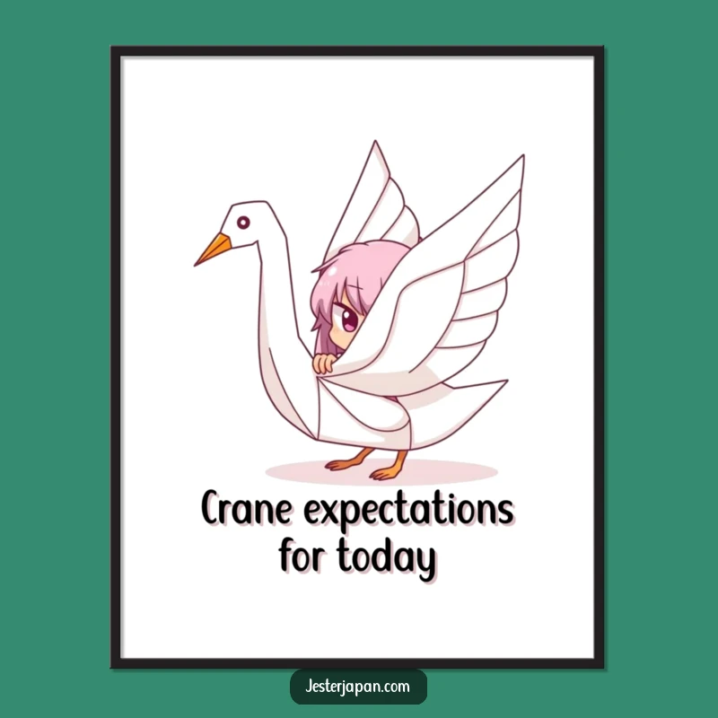 Free Printable Wall Art: Origami Crane Peek-a-Boo for Funny Downloadable Art Gift