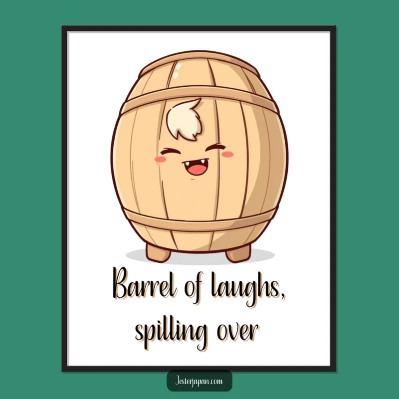 Free Printable Wall Art: Sake Barrel Character Funny Downloadable