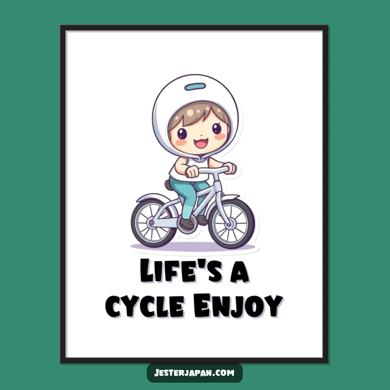 Funny Free Printable Wall Art: Playful Bike Rider - Cheerful Downloadable Decor