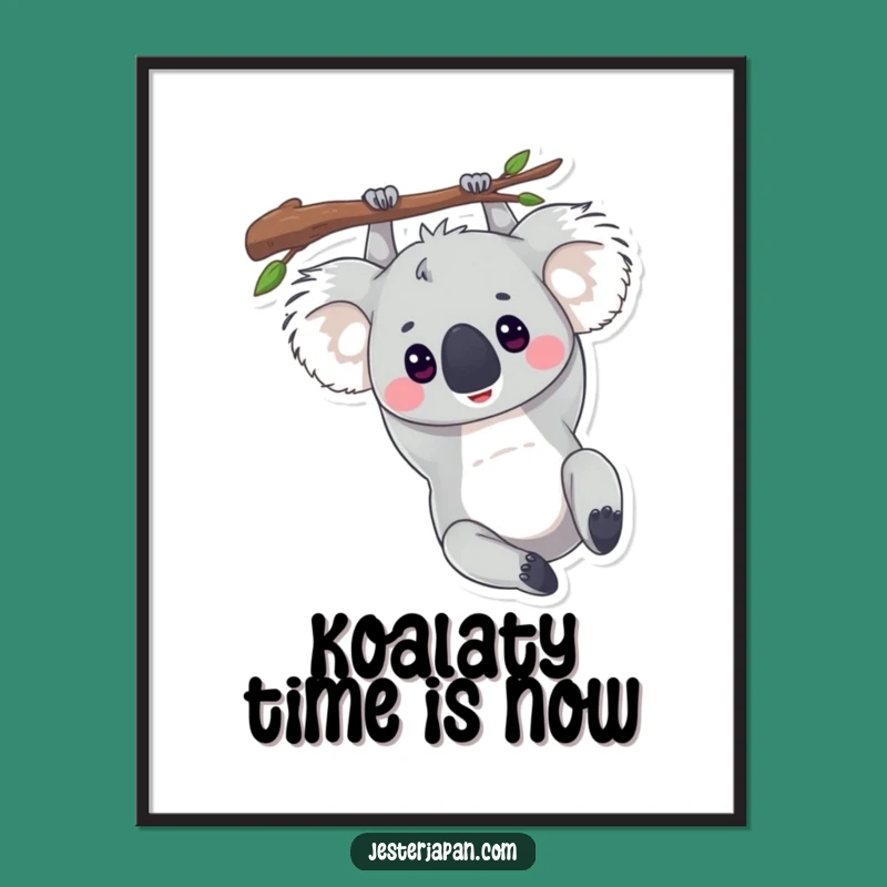 Funny Free Printable Wall Art: Upside Down Koala, Whimsical Downloadable Decor