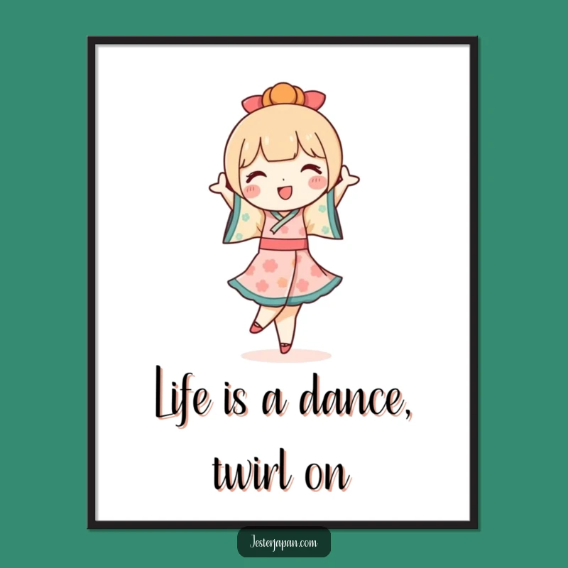 Funny Free Printable Wall Art: Dancing Kokeshi Doll Downloadable Decor for Cheerful Spaces