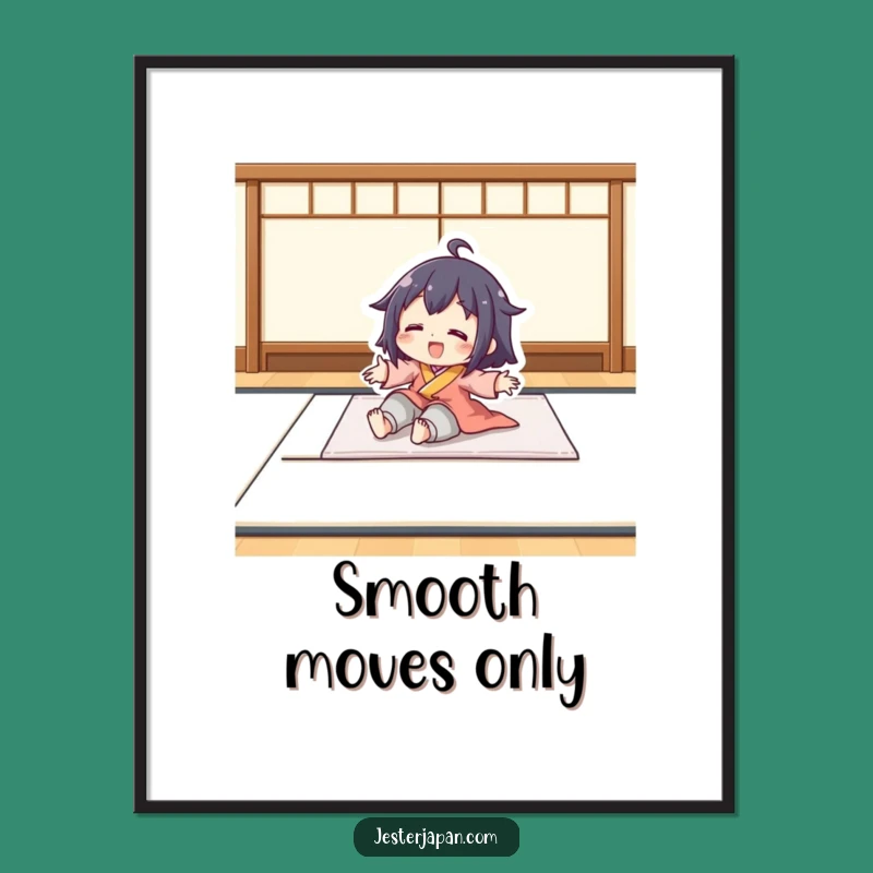 Free Printable Wall Art: Tatami Slider Character, Playful Downloadable Decor
