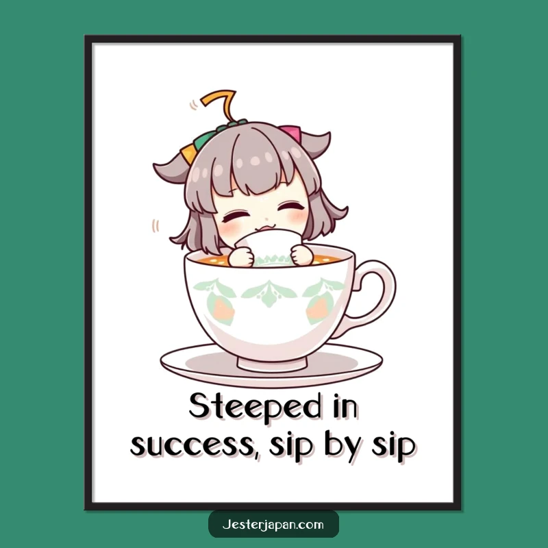 Funny Free Printable Wall Art: Energetic Tea Sipper, Hilarious Downloadable Decor