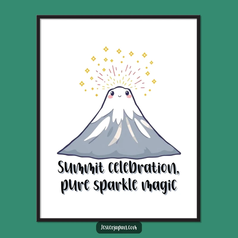 Funny Free Printable Wall Art: Mount Fuji Sparkle Eruption for Joyful Decor