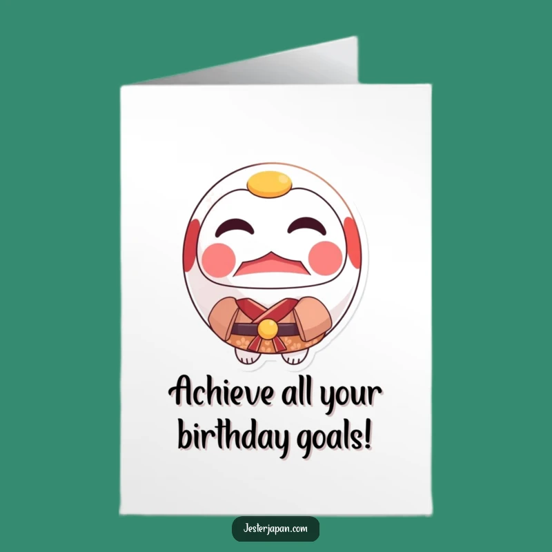 Free Printable Birthday Card: Resolute Daruma Doll, Determined Downloadable Gift