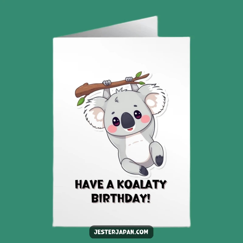Free Printable Birthday Card: Funny Upside Down Koala, Relaxed Downloadable Gift