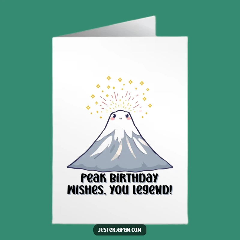Free Printable Funny Birthday Card: Mount Fuji Sparkle Eruption Design for Laughs
