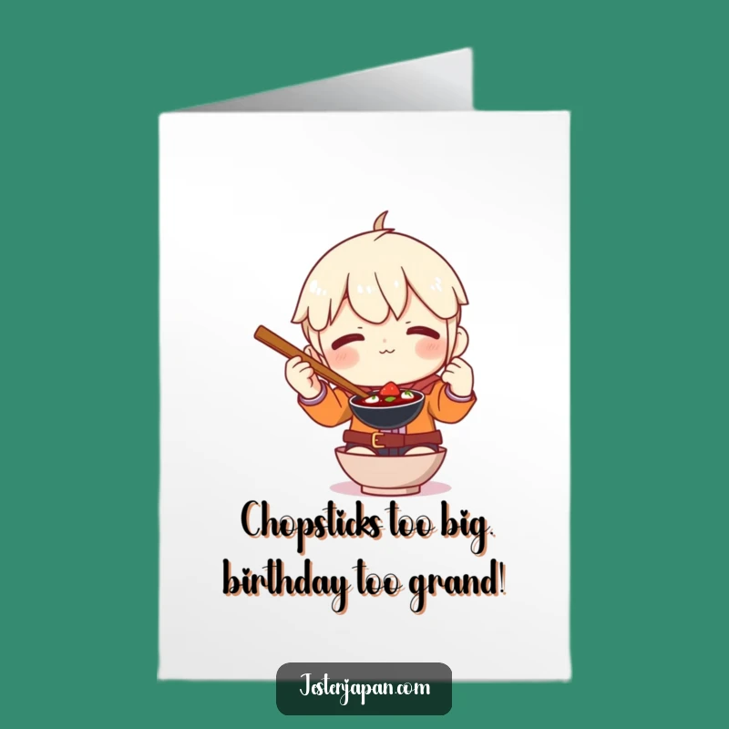 Funny Free Printable Birthday Card: Oversized Chopstick Fail - Downloadable Gift!