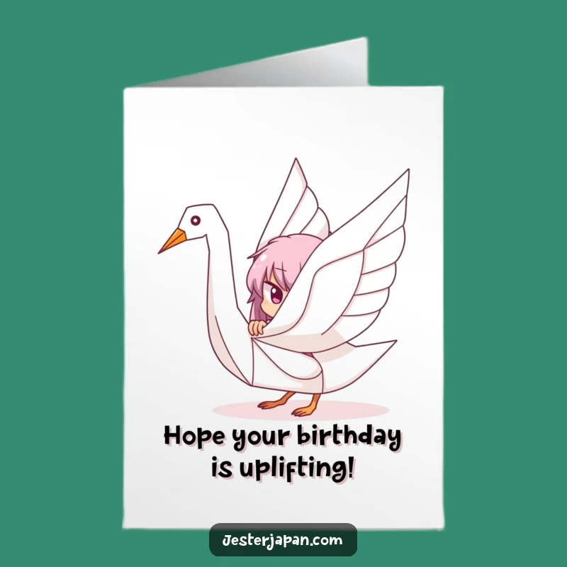 Free Printable Birthday Card: Origami Crane Peek-a-Boo for a Cute Downloadable Gift