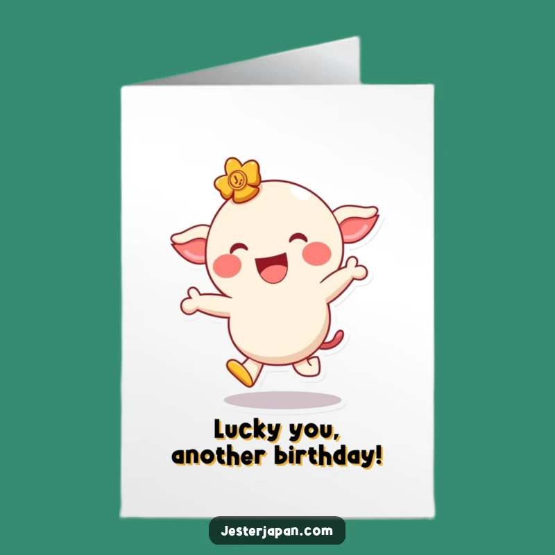 Free Printable Funny Birthday Card: Giggling Lucky Charm for a Jolly Day