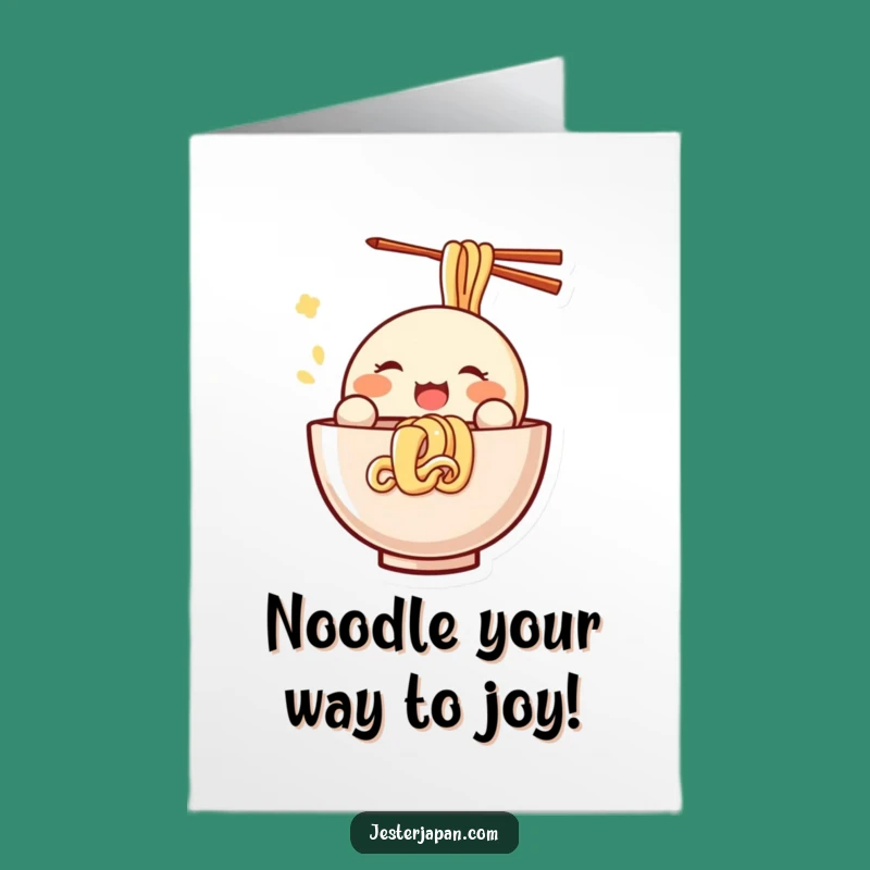 Kawaii Noodle Slurp Birthday Card: Free Printable Eat Up Downloadable Gift!