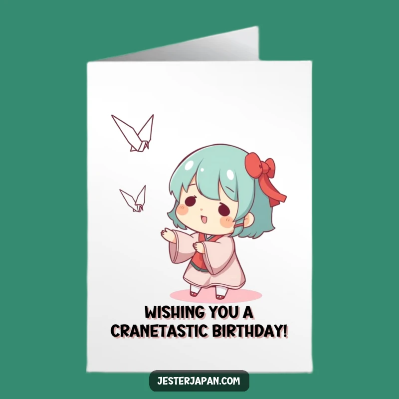Origami Crane Funny Free Printable Birthday Card - Playful DIY Download