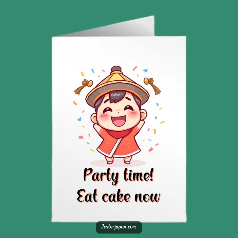 Free Printable Birthday Card: Tiny Hat Character Confetti Fun - Funny Downloadable Gift
