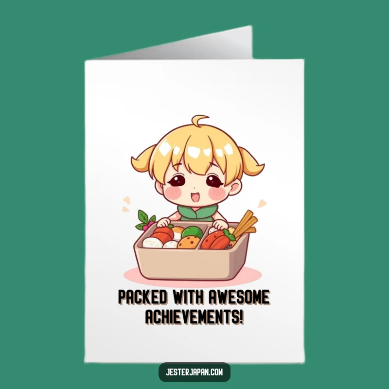 Free Printable Congrats Card: Bento Box Packer, Cheerful Downloadable