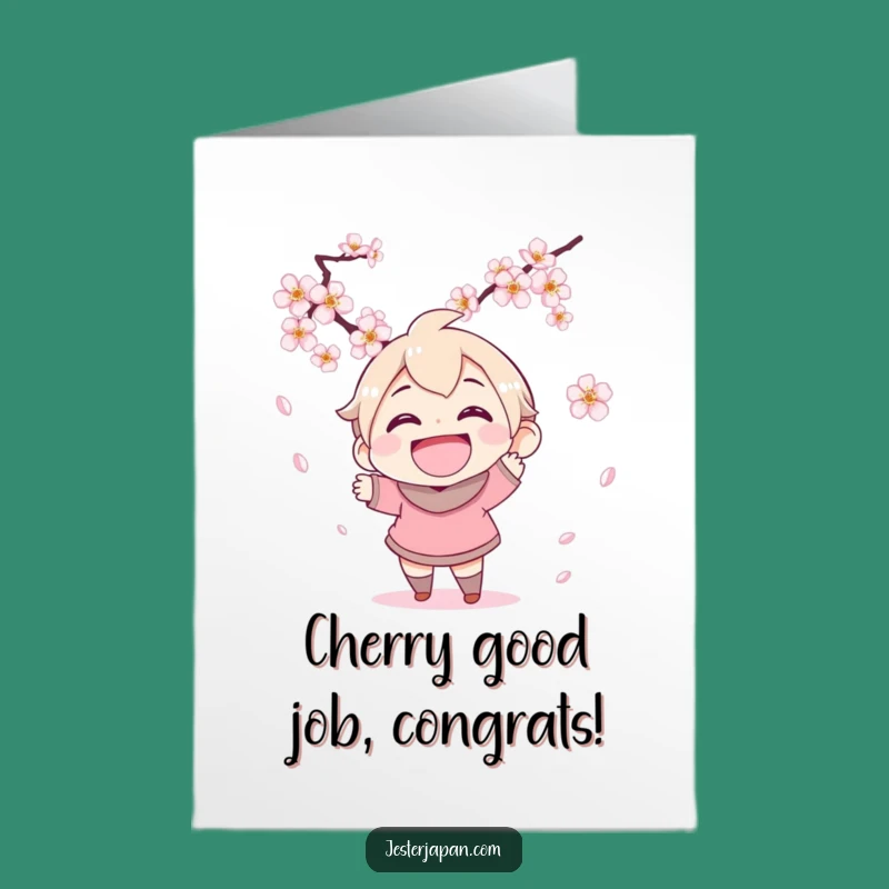Free Printable Congrats Card: Cherry Blossom Joy for a Delightful Downloadable Gift