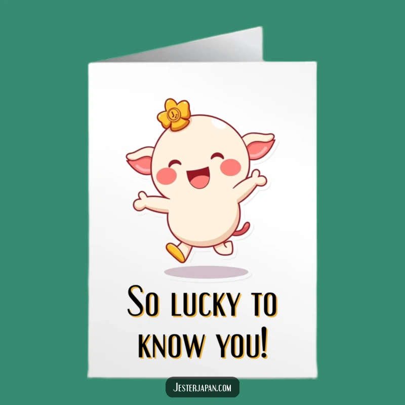 Free Printable Congrats Card: Giggling Lucky Charm for Success