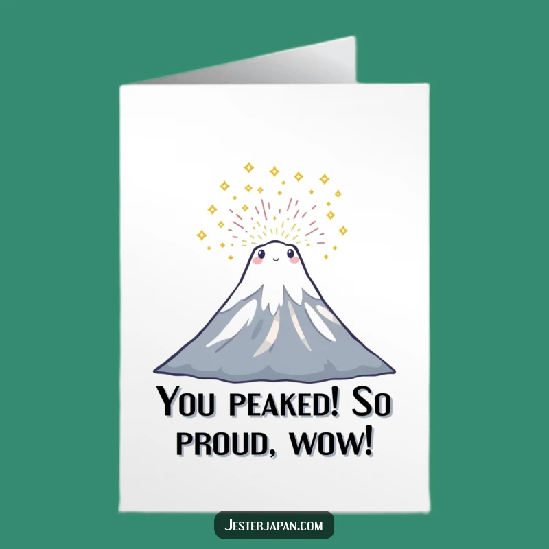 Free Printable Congrats Card: Mount Fuji Sparkle Eruption for Joyful Celebrations
