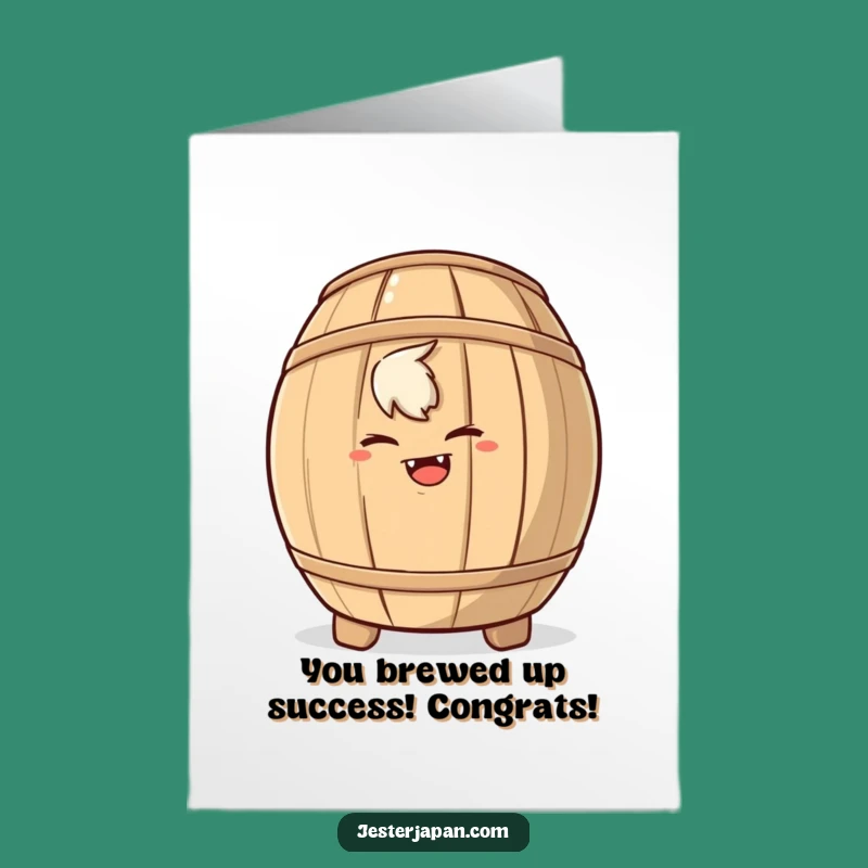 Free Printable Congrats Card: Sake Barrel Mischief Downloadable