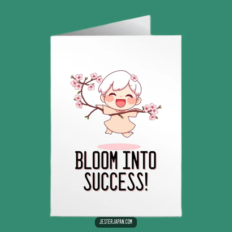 Free Printable Congratulations Card: Cherry Hop Character, Blooming Downloadable Greeting!