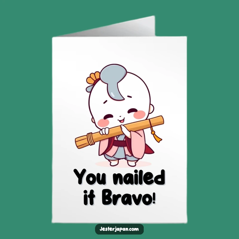 Free Printable Kawaii Flute Player Congrats Card - Funny Downloadable Gift