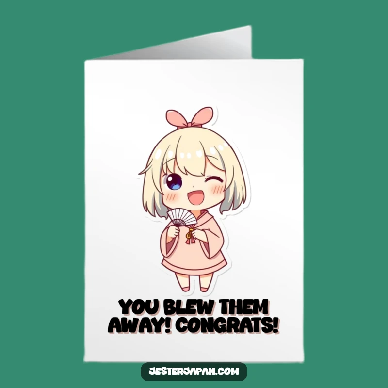 Free Printable Waving Fan Card: Enthusiastic Congratulations Downloadable Gift