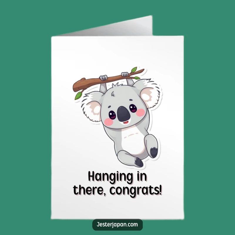 Free Printable Congrats Card: Upside Down Koala, Chill Downloadable Celebration