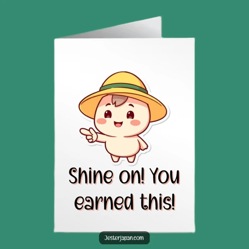 Free Printable Congrats Card: Cheerful Sunny Character Downloadable