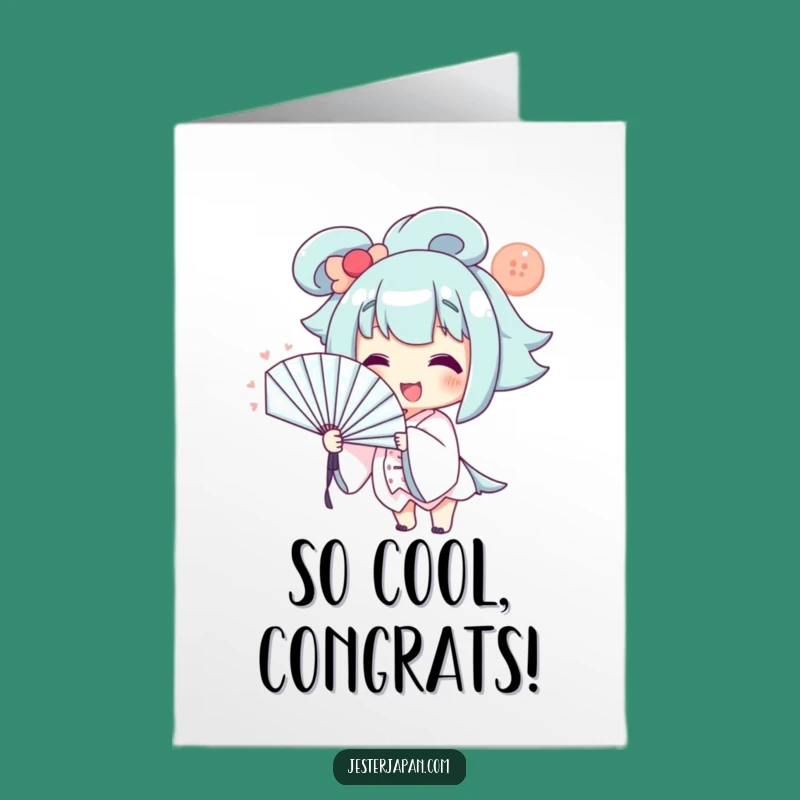 Free Printable Congratulations Card: Fan Character, Cheerful Downloadable Greeting!
