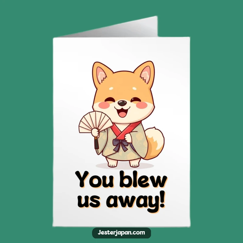 Free Printable Shiba Congrats Card - Fan Wave Celebration Downloadable
