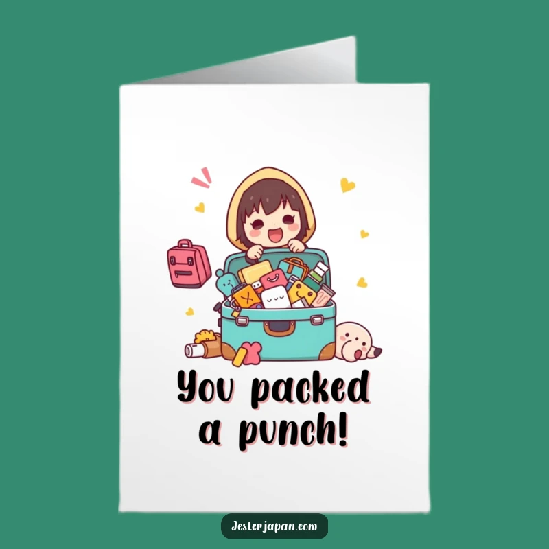 Free Printable Congrats Card: Packing Kawaii - Funny Adventure Download