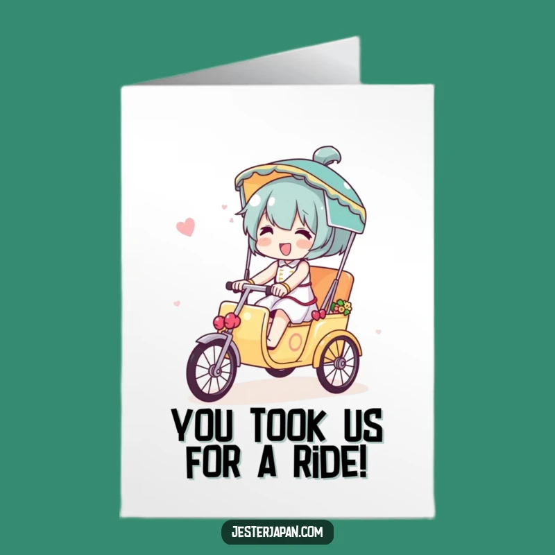 Rickshaw Ride Funny Free Printable Congrats Card - Cheerful DIY Download