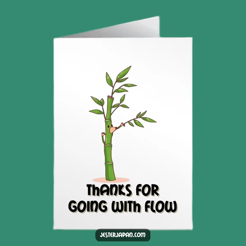 Free Printable Thank You Card: Bamboo Bendy Funny Downloadable Expressing Gratitude