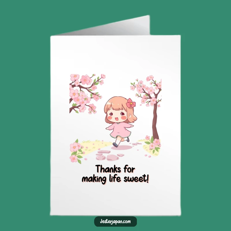 Free Printable Thank You Card: Cherry Blossom Path Gratitude