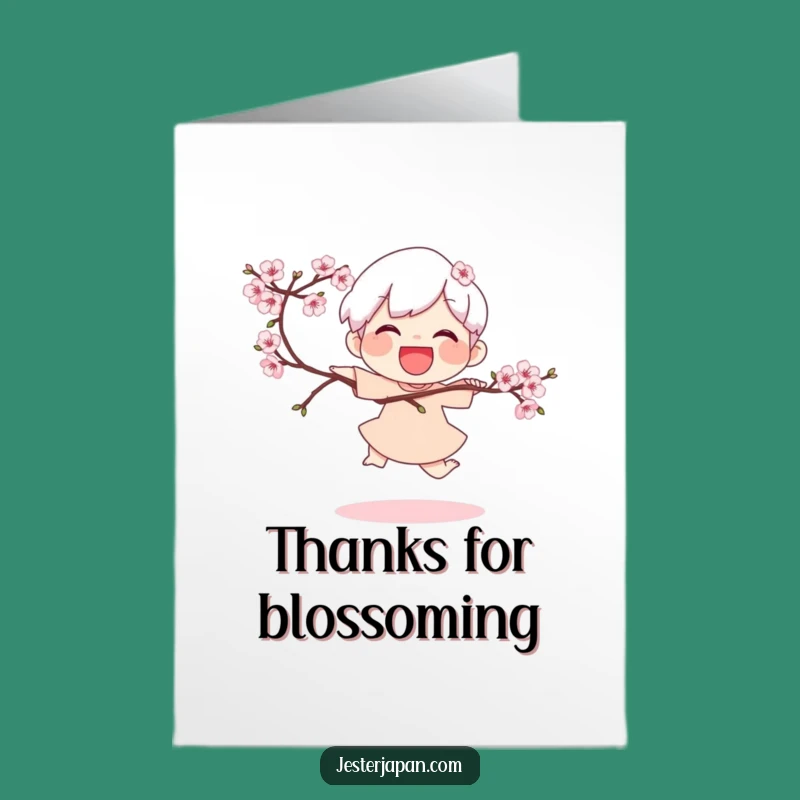 Free Printable Thank You Card: Cherry Hop Character, Blooming Downloadable Message!