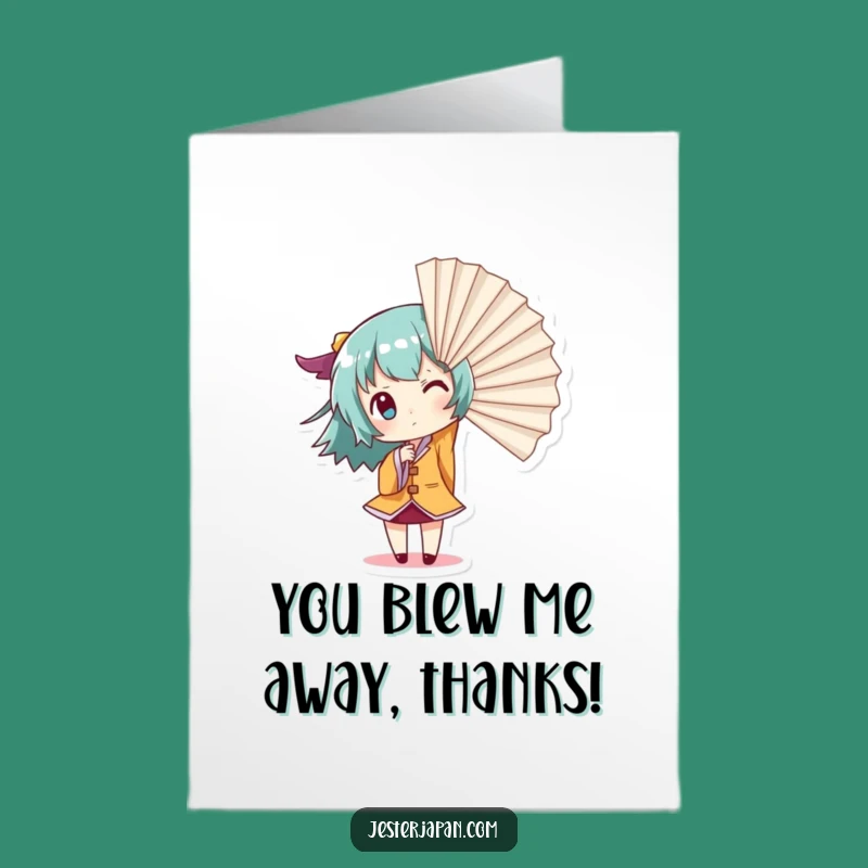 Free Printable Thank You Card: Fan Character Gust, Show Thanks Forcefully