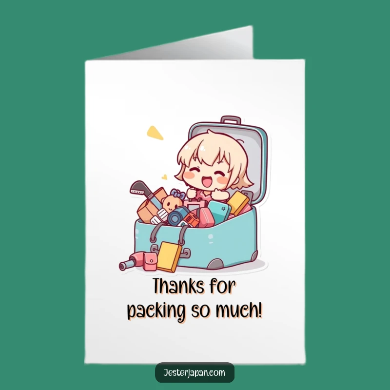 Free Printable Thank You Card: Kawaii Packing Gratitude Downloadable Gift
