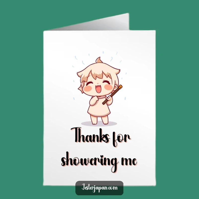 Free Printable Thank You Card: Shower Gratitude with Rain Stick Fun for a Funny Downloadable Gift