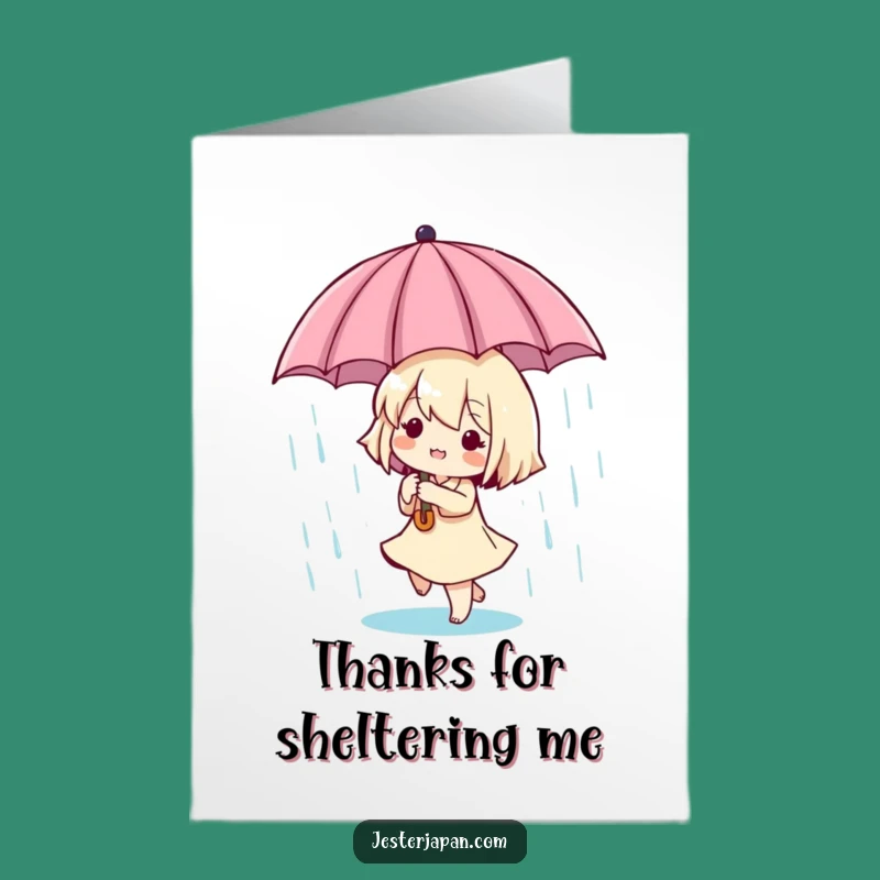 Free Printable Thank You Card: Tiny Dancer in Rain, Show Thanks Playfully