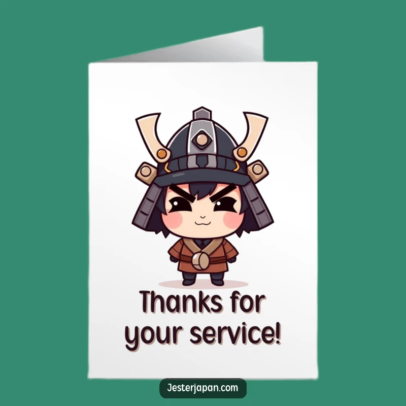 Funny Free Printable Samurai Thank You Card: Smirk and Gratitude Downloadable