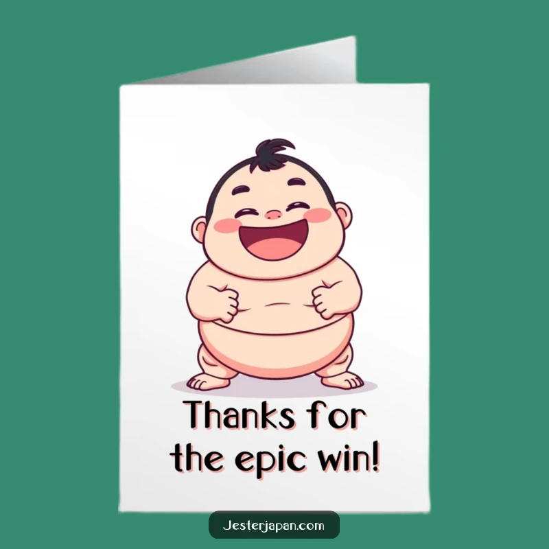 Funny Free Printable Sumo Thank You Card: Downloadable Gift of Gratitude