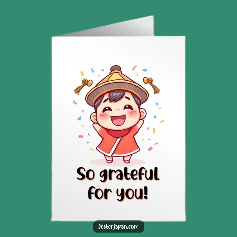 Free Printable Thank You Card: Tiny Hat Character Confetti Gratitude - Fun Downloadable