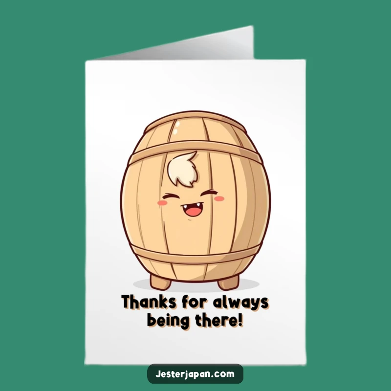 Free Printable Thank You Card: Sake Barrel Grin Downloadable