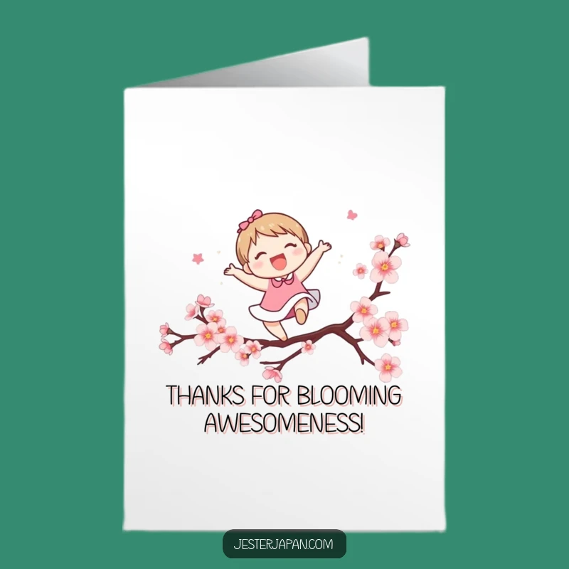Free Printable Thank You Card: Cherry Blossom Leaper, Sweet Downloadable