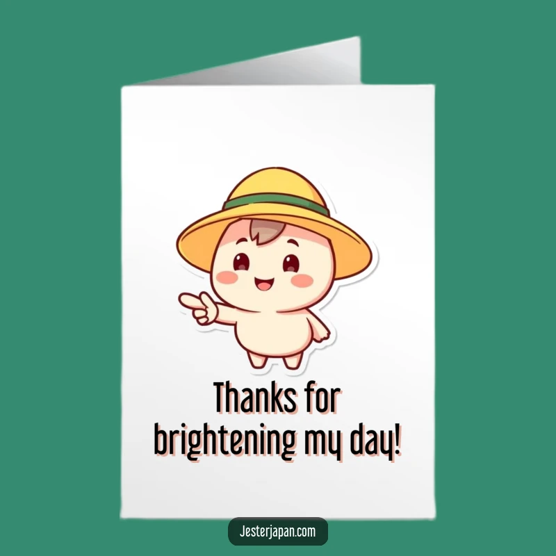 Free Printable Thank You Card: Sunny Cheerful Character Downloadable