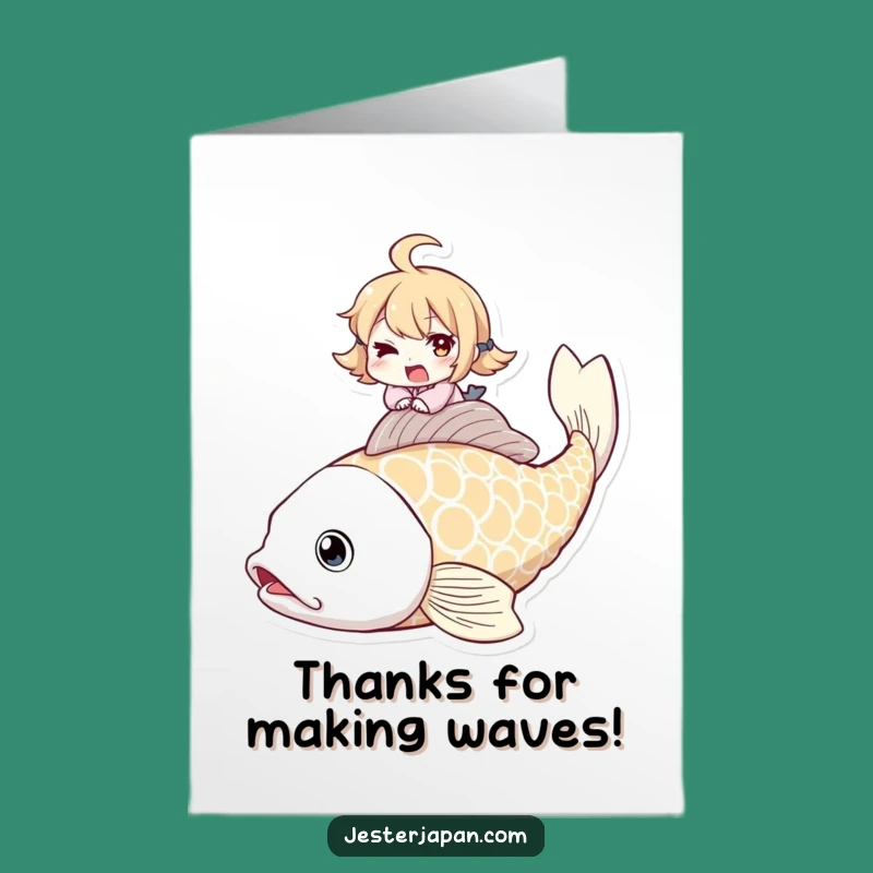 Funny Free Printable Koi Fish Thank You Card: Wink and Thank You Downloadable