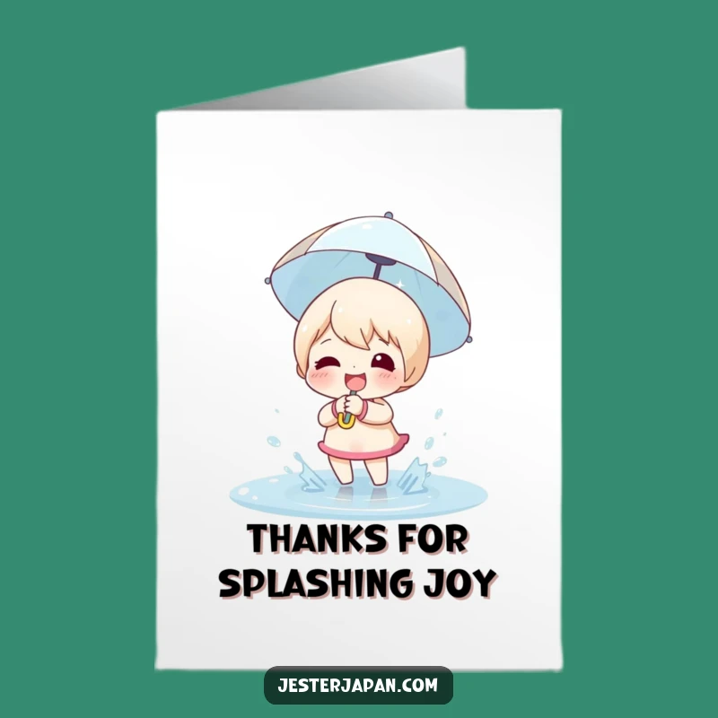 Free Printable Thank You Card: Puddle Splasher - Cheerful Downloadable