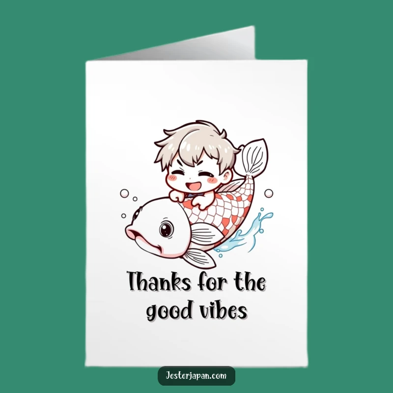 Free Printable Thank You Card: Koi Rider Character, Unique Downloadable Message!