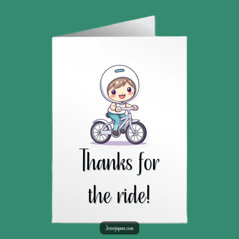 Free Printable Thank You Card: Playful Bike Rider - Fun Downloadable