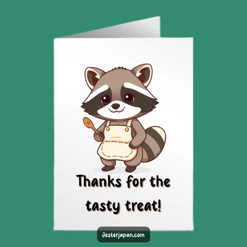 Free Printable Thank You Card: Cooking Raccoon Chef, Heartfelt Downloadable Gratitude